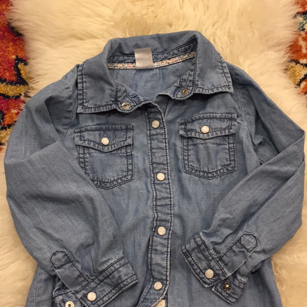 3/$20. Carters chambray top with pearl buttons